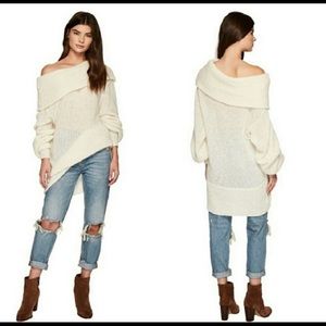 FREE PEOPLE OPHELIA OVERSIZED XS OFF SHOULDER COWL